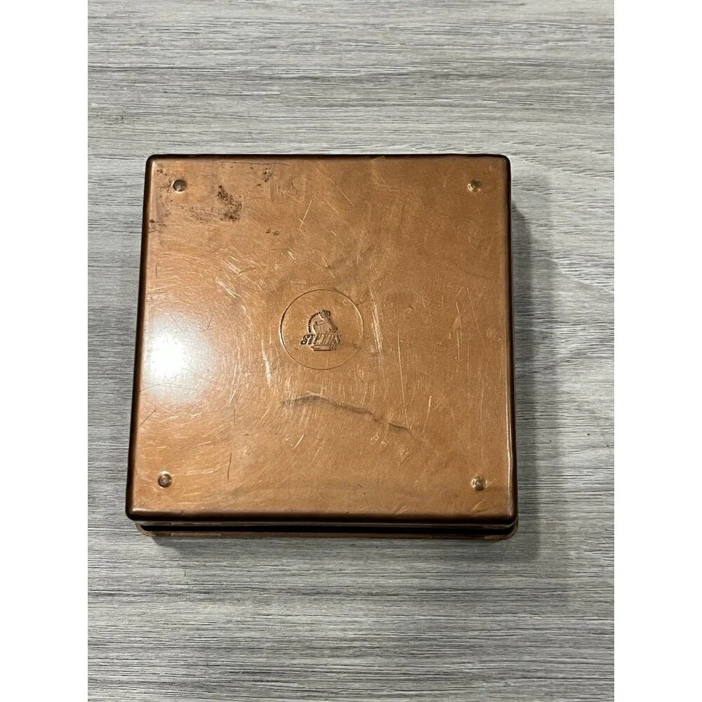 Vintage The Jewel Box coaster set of 6- Plastic Copper Color (not real copper)